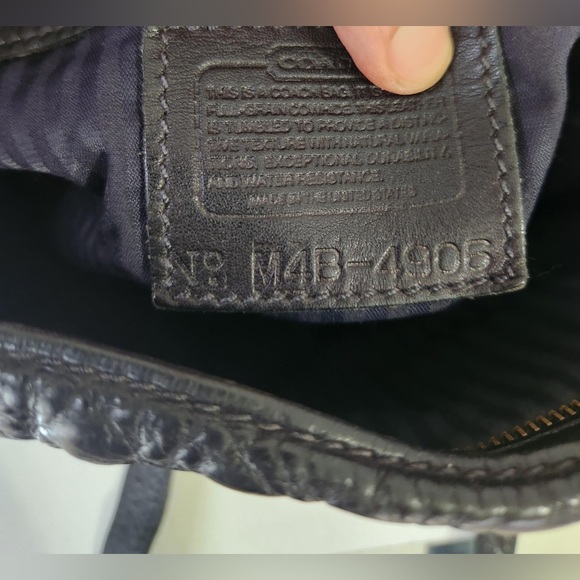 Vintage Coach Bucket Black Pebbled Leather Crossbody Bag - Picture 10 of 10